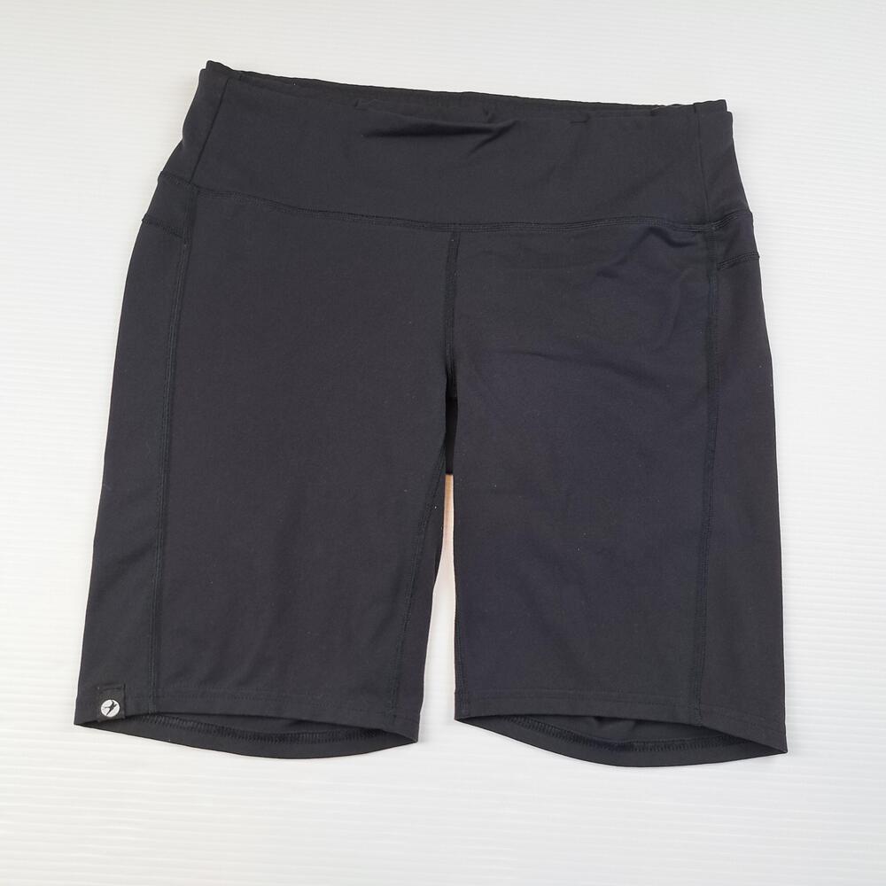 Oiselle Shorts Womens 12 Black Biker 9" Inseam High Waist Running Stretch
